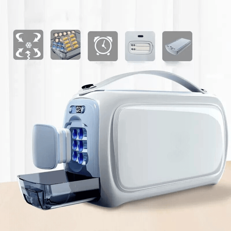 ChillMed Plus: The Ultimate Medicine Cooler & Travel Companion ChillMed Travel Box Ah Fork! 1 x Battery US 