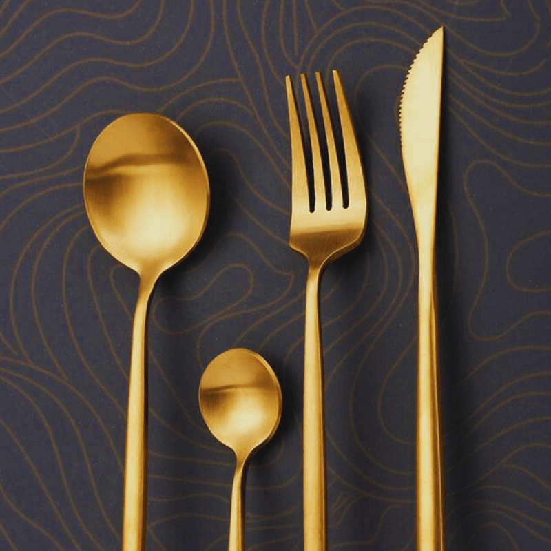 Premium 304 Gold or Silver Cutlery Set Premium "Steel & Style" 304 Cutlery Set Ah Fork! 