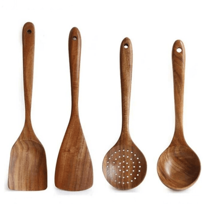 Thai Teak Kitchen Wooden Tableware Thai Teak Ah Fork! 4 Pieces Set 