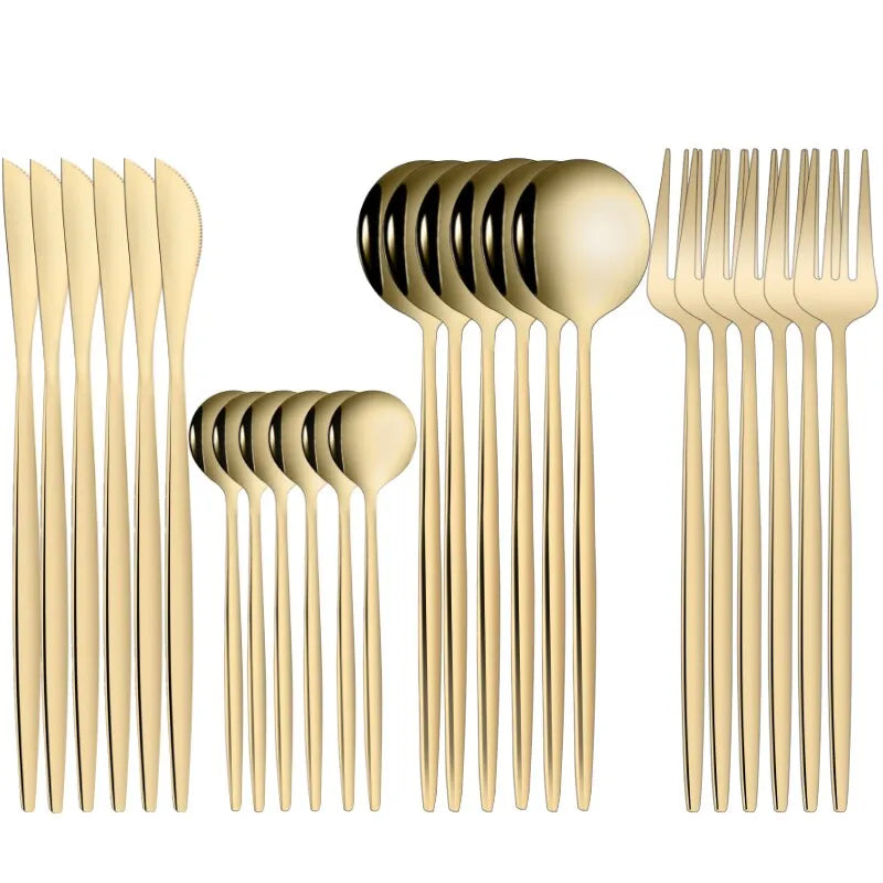 Gold Luck Tableware Set Gold Luck Tableware Ah Fork! GOLD 24PC 