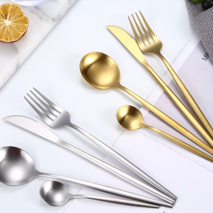 Premium 304 Gold or Silver Cutlery Set Premium "Steel & Style" 304 Cutlery Set Ah Fork! 