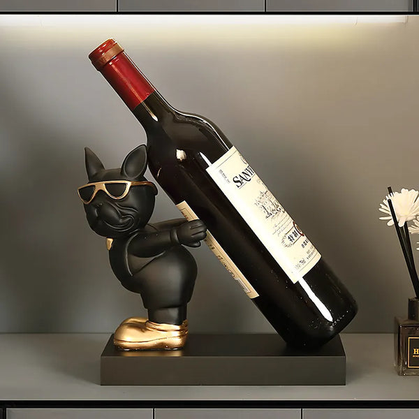 Frenchie Vino Décor: Bulldog Wine Rack