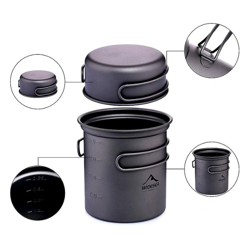 Widesea Camping Titanium Ultra-light Cooking Kit